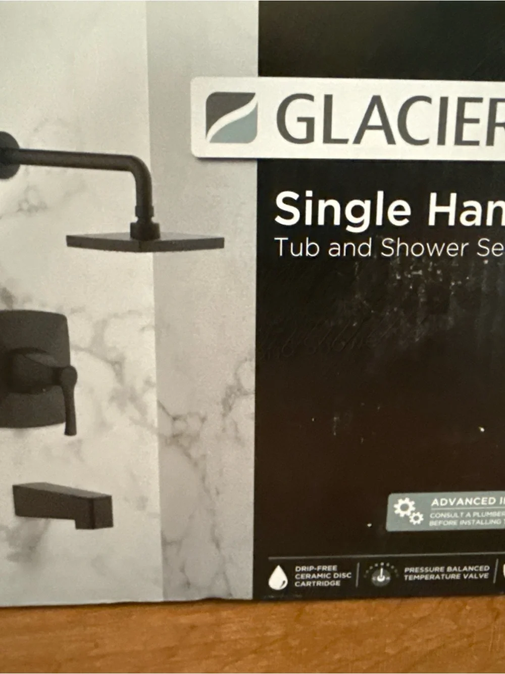 Glacier Bay Square Tub & Shower Faucet Set in Matte Finish